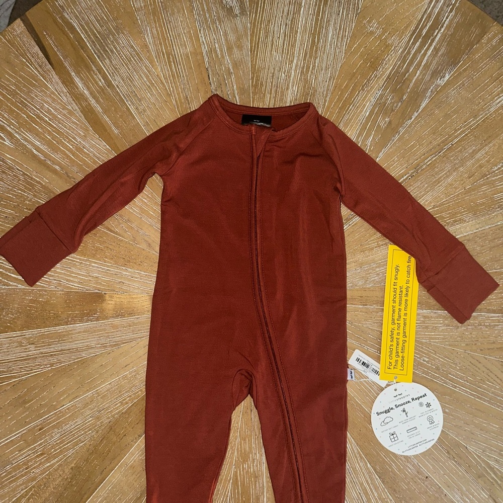 Little Sleepies Rust onesie with two way zip never worn! NWT